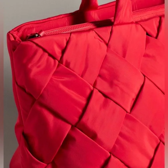 NWT Anthropologie nylon tote bag red - Picture 2 of 4
